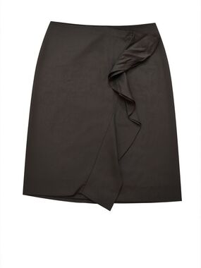 Hashtag Classic Gray Ruffle-Front Women's Skirt SZ M